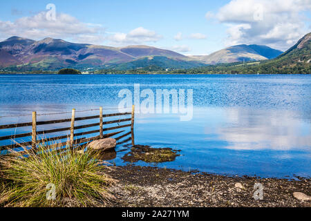 Der Leiter des Derwent Water in der Nähe von Grange in den Lake District, Cumbria, England, UK Stockfoto