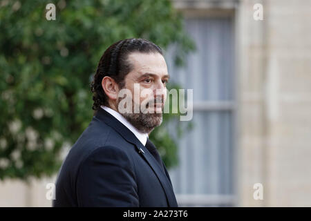 Paris, Frankreich. 30 Sep, 2019. Emmanuel Längestrich empfängt ausländische Staats- und Regierungschefs Tribut an Präsident Jacques Chirac zu bezahlen. Stockfoto