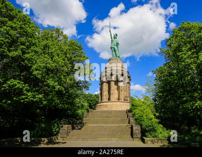 29.05.2019, Detmold, Nordrhein-Westfalen, Deutschland - Hermannsdenkmal, zum Gedenken an den Cherusker Arminius, Gründer ist die höchste Statue in Deutschland Stockfoto