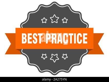 Best practice isolierte Dichtung. best practice orange Label. best practice Stock Vektor