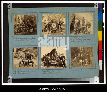 Portrait Fotos von Soldaten und Beamte aus den verschiedenen Union Sitz; auch zeigt der Fotograf Zelt, topografische Ingenieur Corps und Portraits von George A. Custer Stockfoto