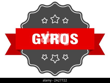 Gyros Red Label. gyros Gyros isolierte Dichtung. Stock Vektor