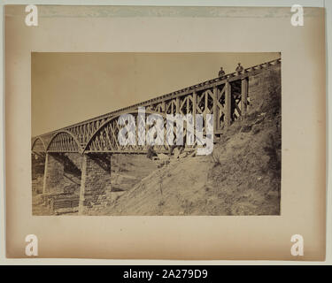 Potomac Creek Bridge, aquia Creek & Fredericksburgh sic Eisenbahn, 18. April 1863 Stockfoto