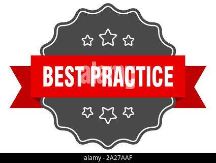 Best practice Red Label. best practice isolierte Dichtung. best practice Stock Vektor