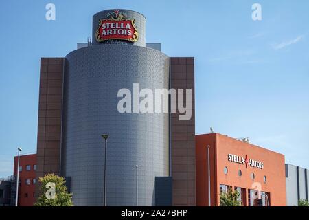 Belgien: Hauptsitz von Stella Artois, eine Marke von Anheuser-Busch InBev, in Leuven. Foto von August 25th, 2019 | Verwendung weltweit Stockfoto