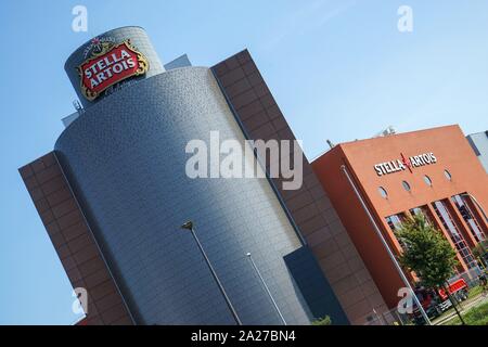 Belgien: Hauptsitz von Stella Artois, eine Marke von Anheuser-Busch InBev, in Leuven. Foto von August 25th, 2019 | Verwendung weltweit Stockfoto