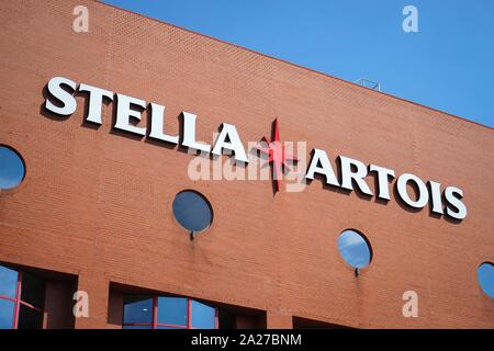 Belgien: Hauptsitz von Stella Artois, eine Marke von Anheuser-Busch InBev, in Leuven. Foto von August 25th, 2019 | Verwendung weltweit Stockfoto