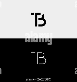 Schreiben TB BT T B Logo Design einfachen Vektor Stock Vektor