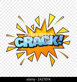 Riss im Comicstil Wort auf den Transparenten Hintergrund Stock Vektor