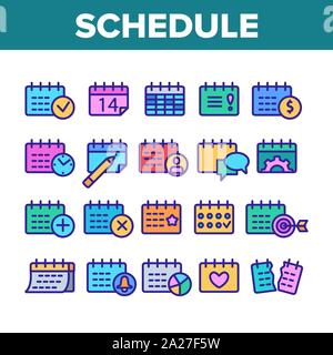 Elemente Der Sammlung Planen Symbole Vektor Festlegen Stock Vektor