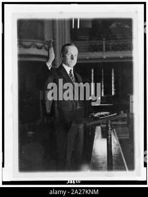 President Coolidge, seine Rede von Akzeptanz Stockfoto