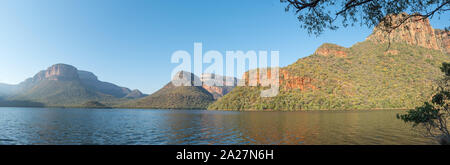 Panoramablick auf das Blyderivierspoort Dam und dem Blyde River Canyon Stockfoto