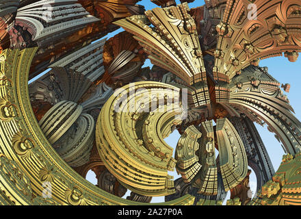 Fraktale 3D-Hintergrund, abstrakten 3D Illustration, Element für Design Stockfoto