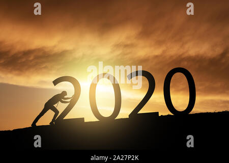 2020 Neues Jahr mit neuer Hoffnung und Ziele. Stockfoto