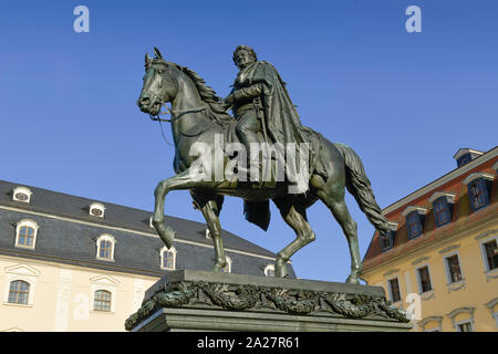 Carl August Denkmal, Platz der Demokratie, Weimar, Thüringen, Deutschland Stockfoto