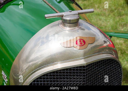 Der Bentley Flügel kühler Abzeichen auf einem klassischen Vorkriegszeit Bentley Stockfoto