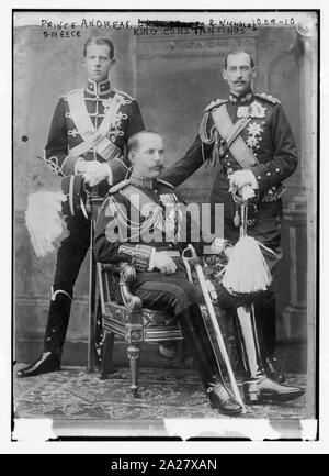 Prinz Andreas, Nikolaus und Constantinos König von Griechenland Stockfoto