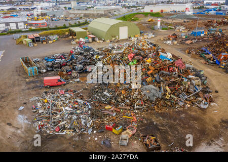 Metall recylcing Zentrum, Island Stockfoto