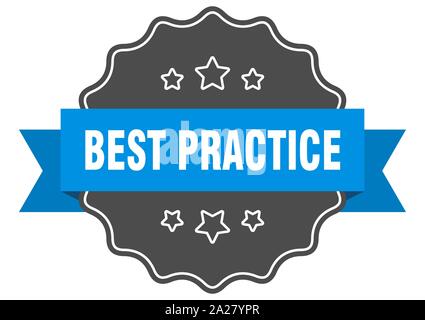 Best practice Blue Label. best practice isolierte Dichtung. best practice Stock Vektor