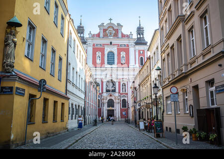 Stiftskirche im Herzen der Altstadt in Posen. Stockfoto