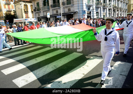 Italia: XX Raduno Nazionale dell'Associazione Nazionale Marinai d'Italia ein Salerno, 29 Settembre 2019. Stockfoto