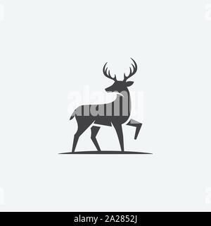 Symbol Rehe, Hirsche, Rehe Illustration vektor design Vorlage, regen Rotwild logo Stock Vektor