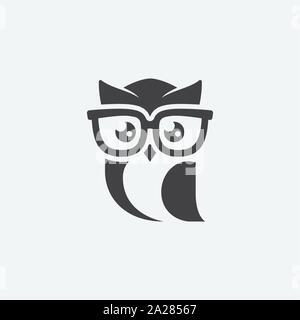 Eule Eule Sonnenbrille tempalte Logo, Logo Design, owl Maskottchen Design, owl Charakter Design Vector Stock Vektor