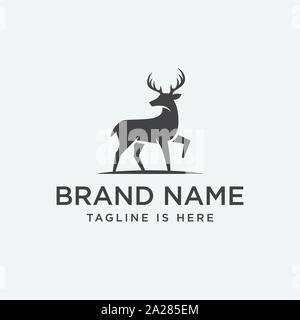 Symbol Rehe, Hirsche, Rehe Illustration vektor design Vorlage, regen Rotwild logo Stock Vektor