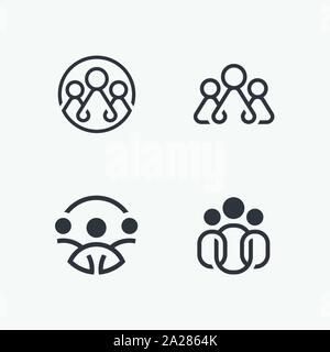 Menschen lineare Icon Set, team leader Icon Set, team leader Symbol Abbildung, team leader Vektorsymbol einfaches und modernes Design. Stock Vektor