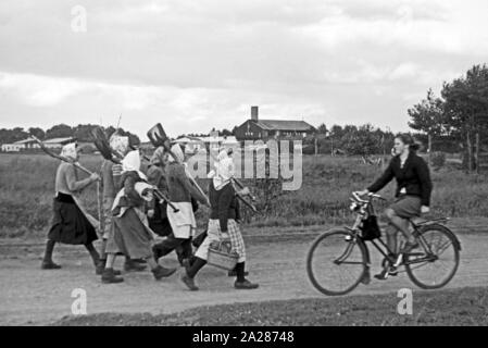 Umsiedleralltag im Emsland, 1945-1949. Von Tag zu Tag der Evakuierten in Ems region, 1945-1949. Stockfoto