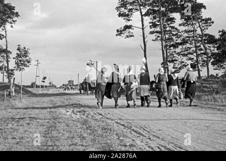 Wiederaufbau im Emsland, 1945-1949. Wiederaufbauarbeiten in Ems region, 1945-49. Stockfoto