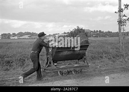 Umsiedleralltag im Emsland, 1945-1949. Von Tag zu Tag der Evakuierten in Ems region, 1945-1949. Stockfoto