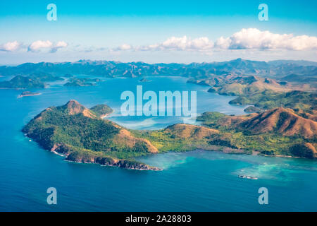 Luftaufnahme der Insel Busuanga Coron, Palawan, Philippinen Stockfoto