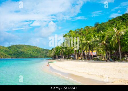 White Sand Beach bei Banana Island, Coron, Palawan, Philippinen Stockfoto