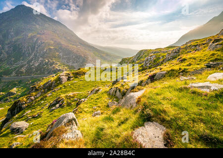 Snowdonia National Park in Nordwales mit den Bergen im Hintergrund eine atemberaubende Landschaft machen Stockfoto