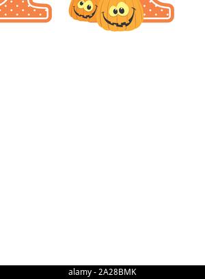 Großbuchstaben für Halloween saison Karte eine mit lächelnden Kürbisse und Halloween Design Elemente auf weißem Hintergrund. verwendet werden kann, Baumschule deco Stock Vektor