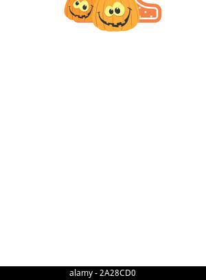 Großbuchstabe f mit lächelnden Kürbisse und Halloween Design Elemente auf weißem Hintergrund. Kann für Halloween saison Karte verwendet werden, Baumschule deco Stock Vektor