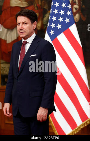 Roma, Italia. 01 Okt, 2019. Italienische premier Giuseppe Conte Rom, 1. Oktober 2019. Palazzo Chigi. Die US-Außenministerin besucht den italienischen Premier. Foto Samantha Zucchi Insidefoto Credit: insidefoto Srl/Alamy leben Nachrichten Stockfoto