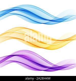 Set blau abstrakte Wave Design Element Stock Vektor