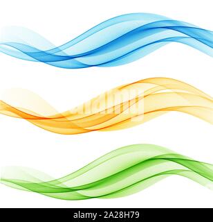 Set blau abstrakte Wave Design Element Stock Vektor