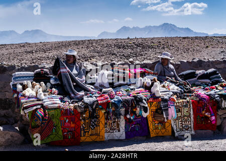 Sicht der Vulkane in Patapampa, Arequipa, Anden, Peru. Stockfoto