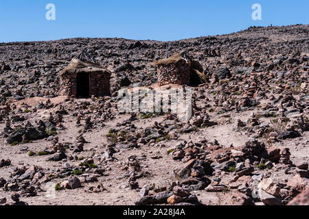 Sicht der Vulkane in Patapampa, Arequipa, Anden, Peru. Stockfoto