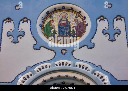 Die Kirche St. Elisabeth in Bratislava, die allgemein als Blaue Kirche bekannt Stockfoto