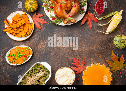 Thanksgiving Tag traditionellen festlichen Abendessen Stockfoto