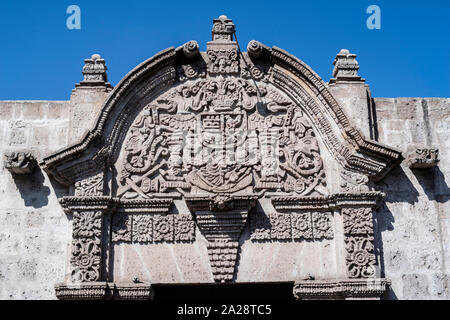 La Casa del Moral (1730), Stadt Arequipa, Peru, Südamerika. Stockfoto