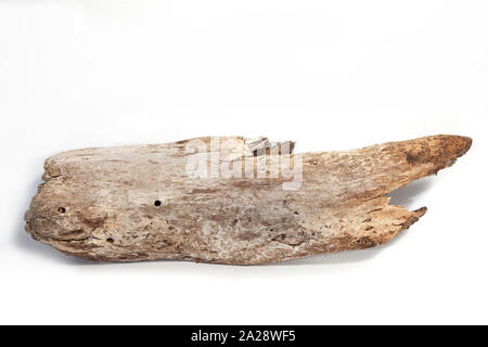 Stücke von drift wood auf weißem Hintergrund Stockfoto