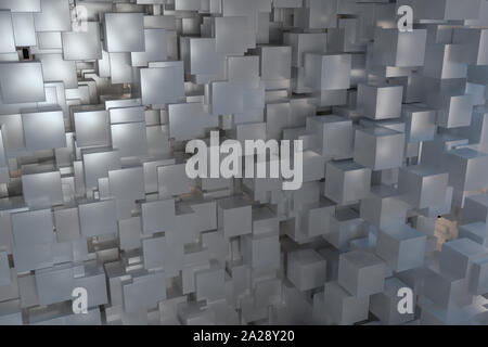 Die Zimmer aus Würfeln, im dreidimensionalen Raum, 3D-Rendering. Computer digitale Zeichnung. Stockfoto