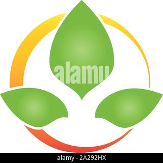 Blätter, Heilpraktiker, Wellness, logo Stock Vektor