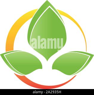 Blätter, Heilpraktiker, Wellness, logo Stock Vektor