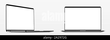 Laptop Vorlage auf Weiß isoliert. Mockup. Stockfoto